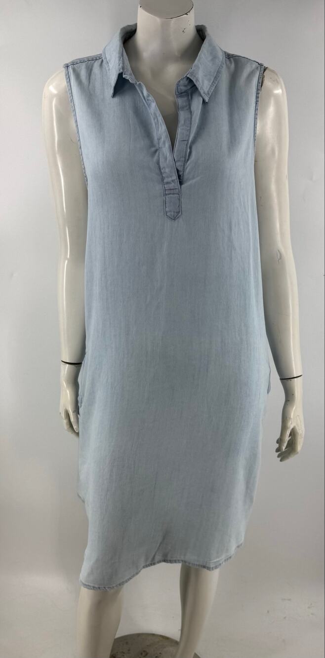 Black Tape Womens Chambray Dress Plus Size 1X Light Blue Shift Casual Pockets